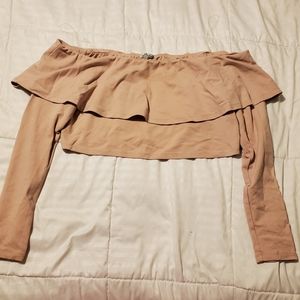 Tiered Long Sleeve Crop Top